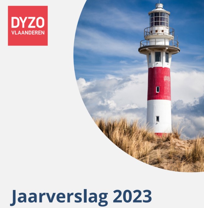 Afbeelding: Voorblad van het Jaarverslag 2023 van DYZO